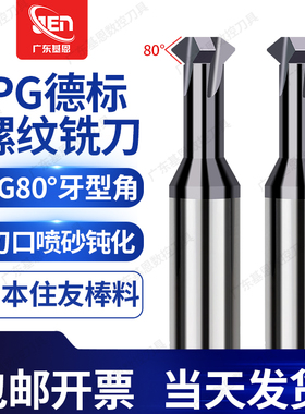 80度牙型德标单牙钨钢螺纹铣刀PG7 9 11 13.5 16 21 36单齿铣牙刀