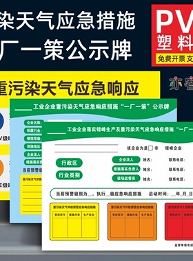 工业企业重污染天气应急公示牌