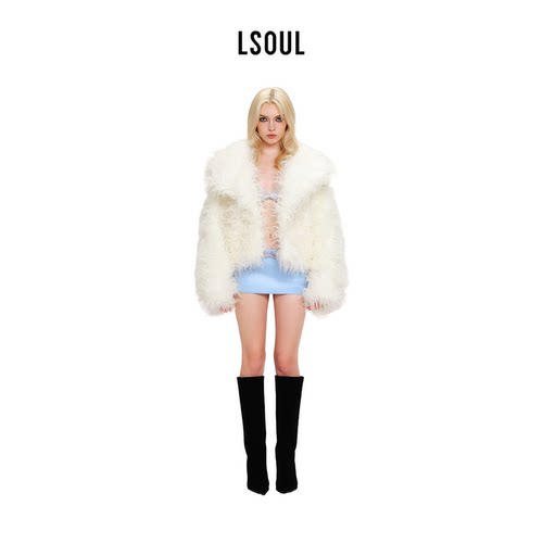【屁酒花联名】LSOUL 2026秋冬毛绒短外套女百搭气质上衣MYSIE