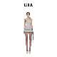 尹子璐同款 LSOUL 灰色ins风抹胸收腰修身 一字领百褶短裙裤 女