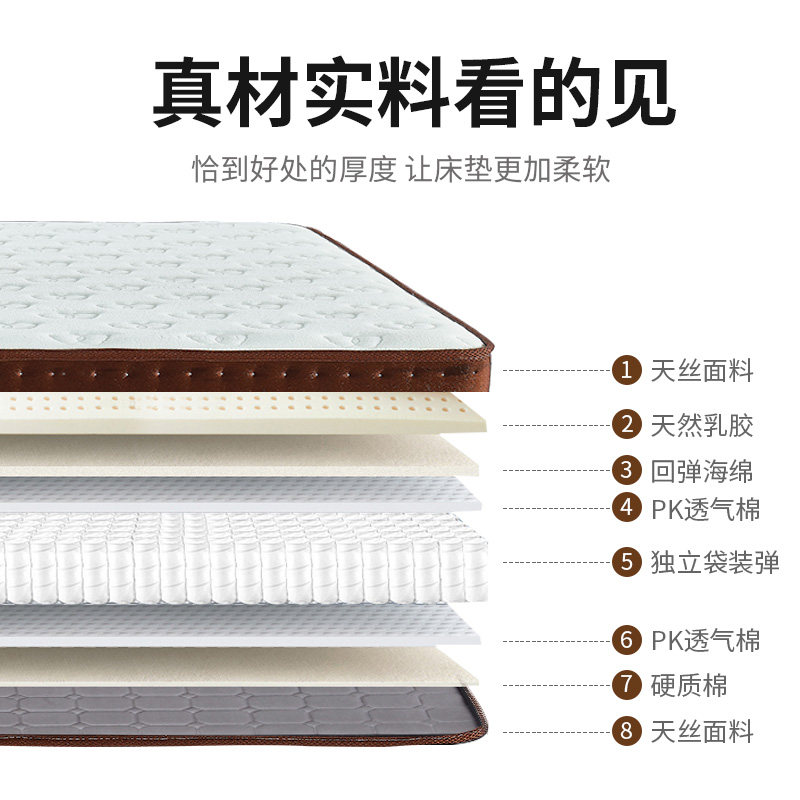 席梦思床垫1.8独立袋弹t簧真空压缩卷包乳胶软垫折叠上楼无忧包邮,床上用品,床垫/床褥/床护垫/榻榻米床垫,淘宝优惠券,粉丝福利购,淘宝优惠卷