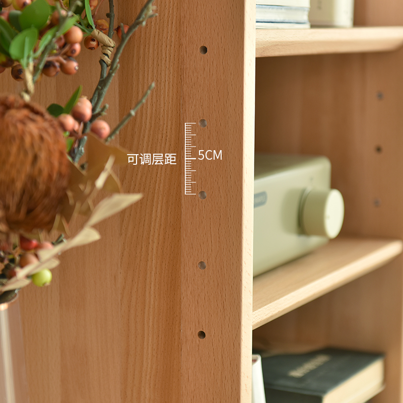 实木书柜全实木落地书架组v合矮儿童书柜家用简约现代高柜隔板分