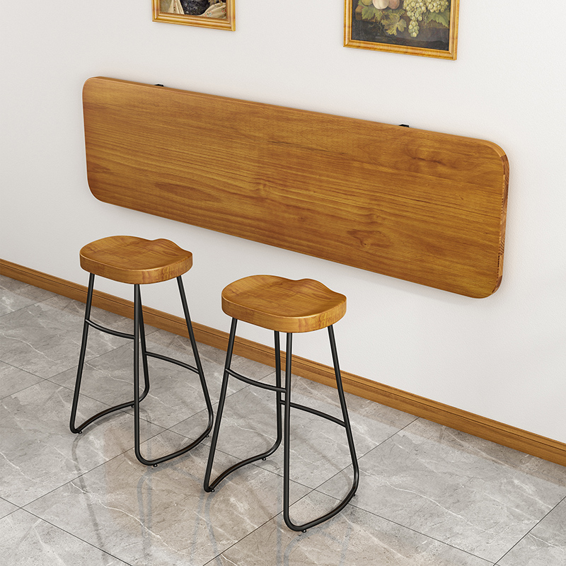 实木墙上家用吧台桌壁挂式折叠桌悬挂桌简K易学习挂墙壁电脑书餐