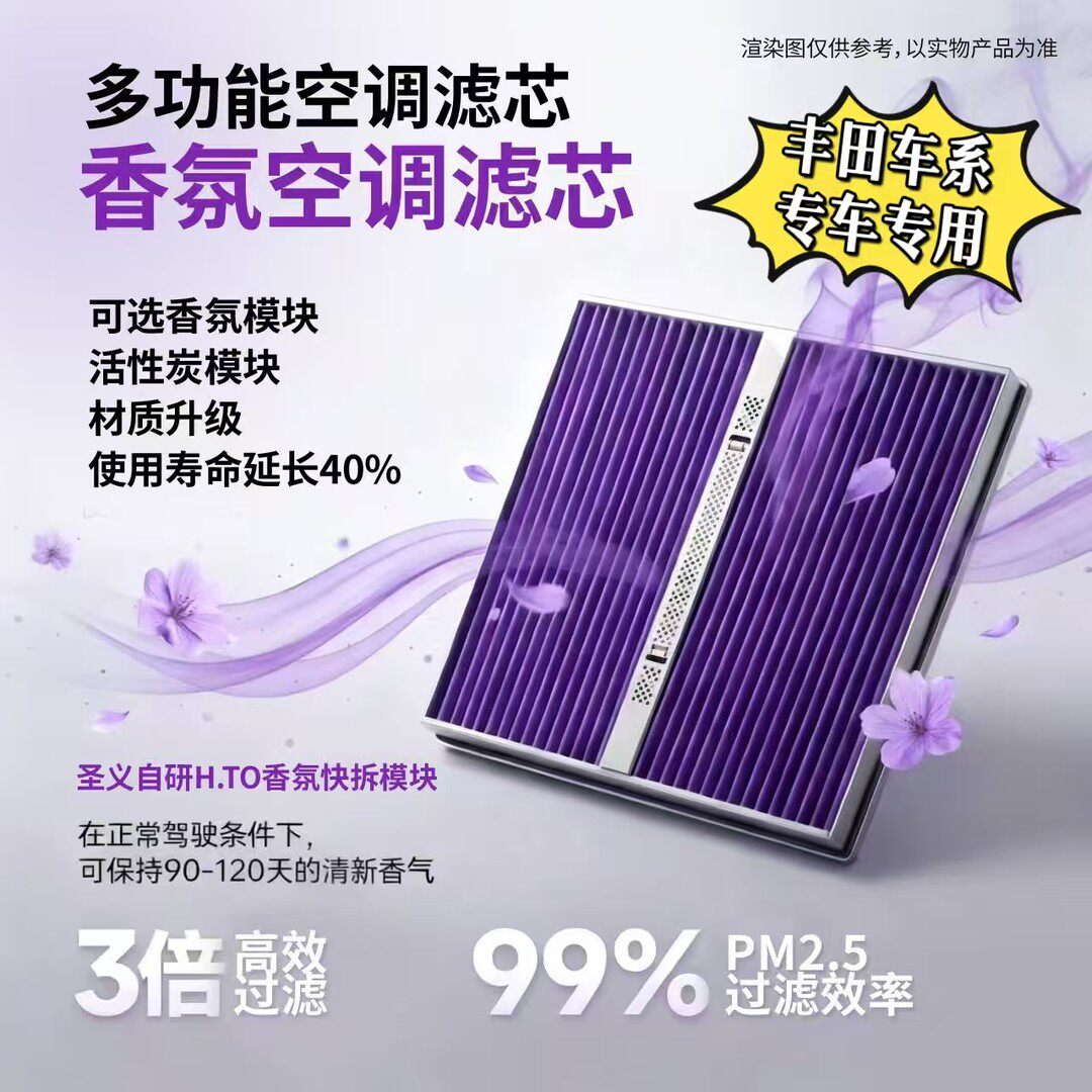 圣义【丰田车型】专用多功能除霉抑菌可快拆模块香薰空调空气滤芯