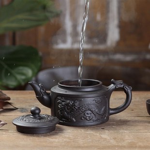 宜兴大号紫砂壶大容量功夫泡茶壶家用G手工过滤朱泥壶茶杯茶具套