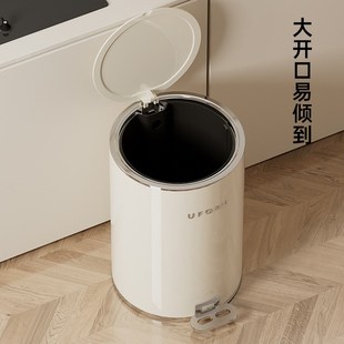 大容量x厕所厨房客厅高颜值带盖不锈钢垃圾 圆形垃圾桶家用脚踏式