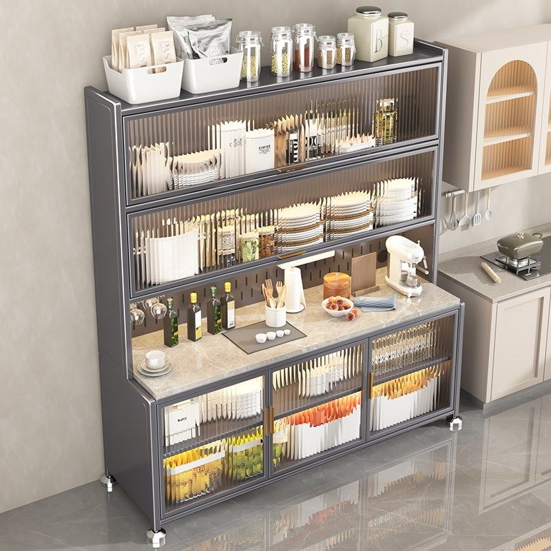 厨房多功能置物架岩板餐边储物落地锅具分多层微波炉收纳碗橱柜子,厨房/烹饪用具,厨房置物架/置物柜/角架,淘宝优惠券,粉丝福利购,淘宝优惠卷