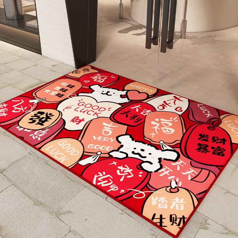 欢迎光临门垫店铺门口商用地垫喜庆可定制脚垫子商铺公司进门地毯