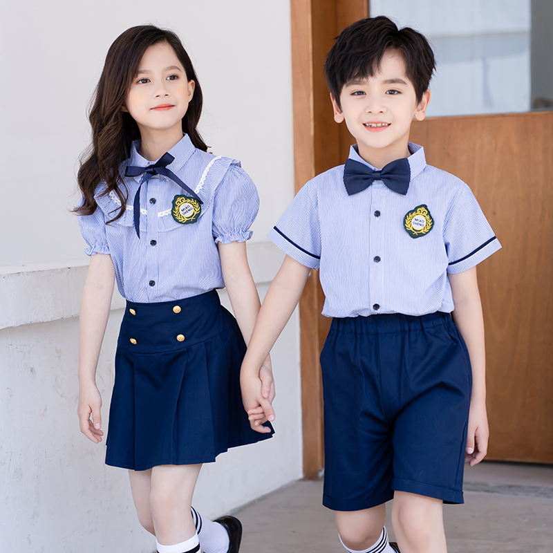 幼儿园园服夏装英伦风儿童班服夏学院风毕业照小学生夏季校服套装