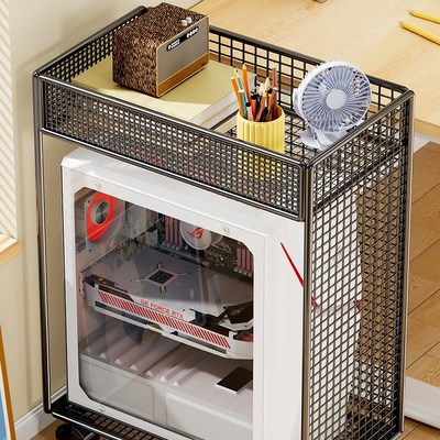 主机托架台式电脑移动机箱底座家用双层带轮机箱放置柜双层置物架