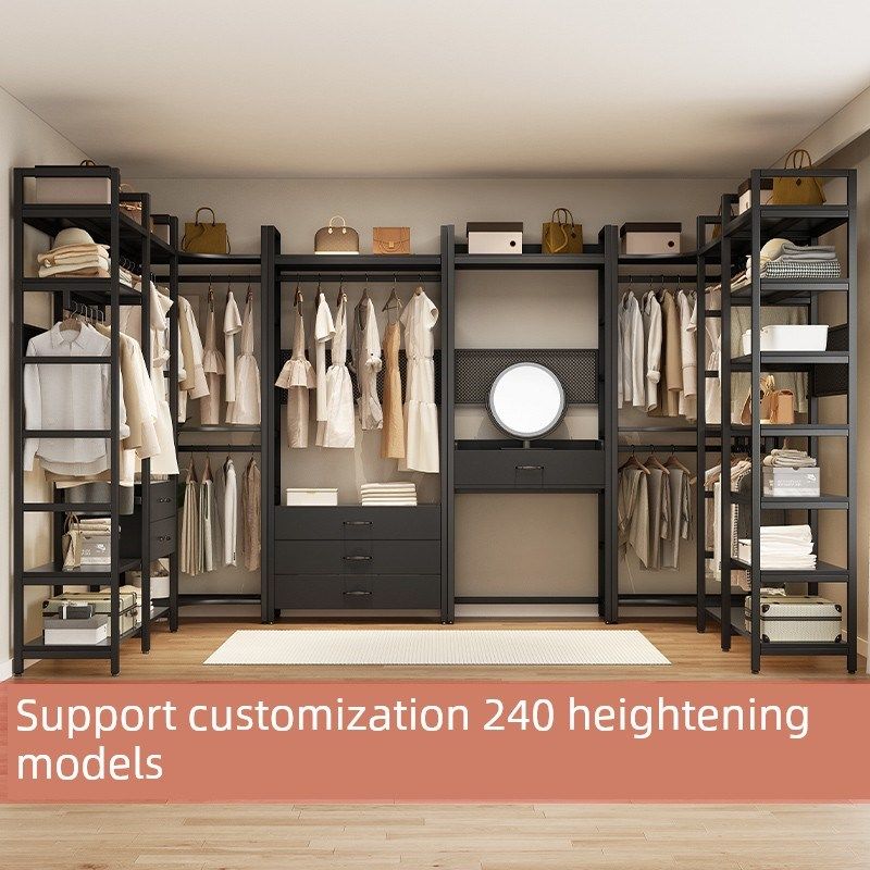 开放式衣柜步入式衣帽间货架衣架装配地板站立卧室锻铁衣架,住宅家具,衣帽架,淘宝优惠券,粉丝福利购,淘宝优惠卷