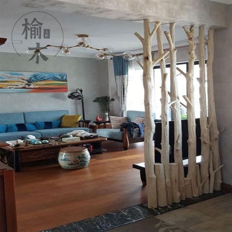 天然干树枝隔断原木树干装饰摆件幼儿园环创枯木名宿客厅玄关