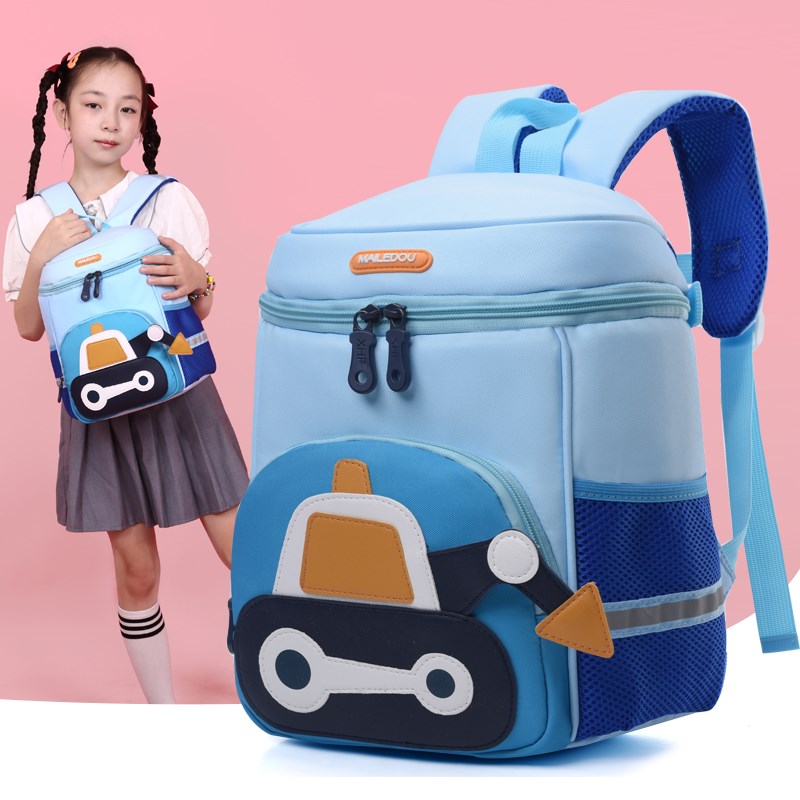 幼儿园书包男孩可爱挖掘机大中小班宝宝3-6岁4超轻便儿童双肩背包