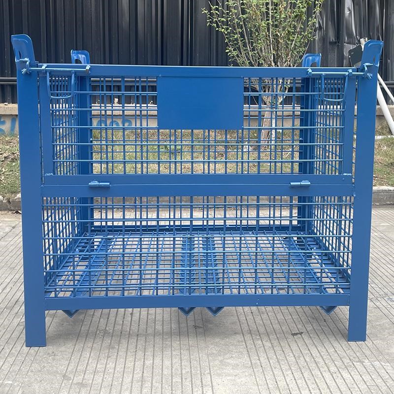 大铁框重型铁板箱周转箱毛坯箱金属仓储笼铁皮屑堆垛箱网格框铁笼