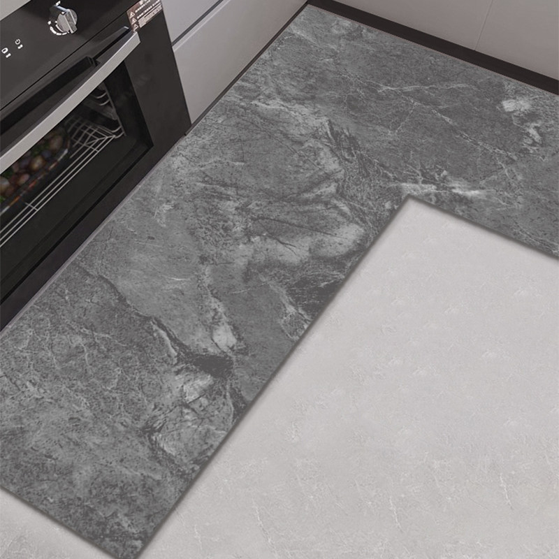 大理石纹厨房专用地垫防滑防油可擦免洗地毯L形整铺门口耐脏脚垫,居家布艺,厨房地垫,淘宝优惠券,粉丝福利购,淘宝优惠卷