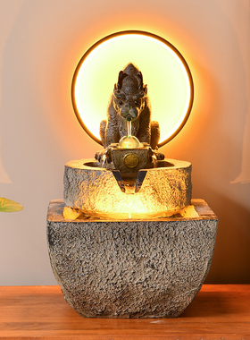 招财貔貅流水生财摆件客厅办公室桌面装饰循环水景观送礼开业礼物