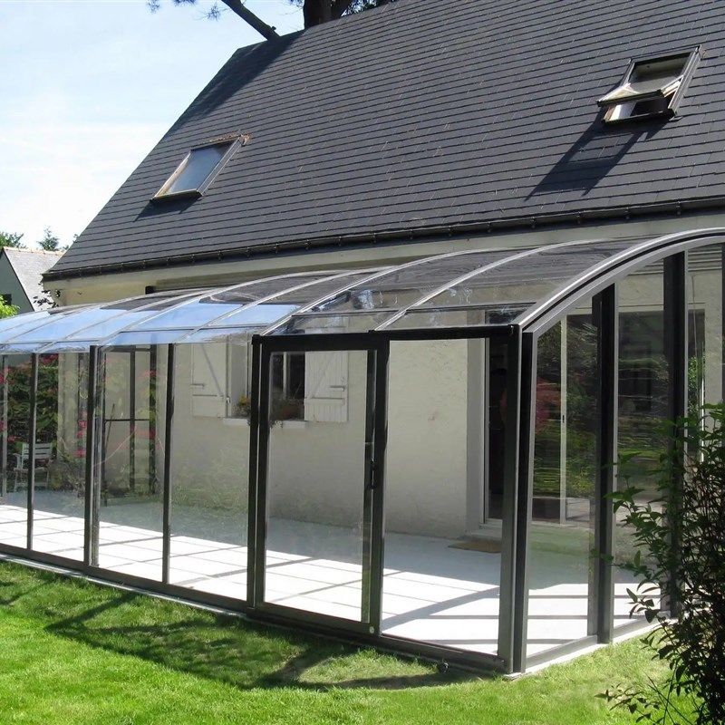 可折叠移动阳光房定制户外露台阳台天井移动顶别墅智能伸缩玻璃房