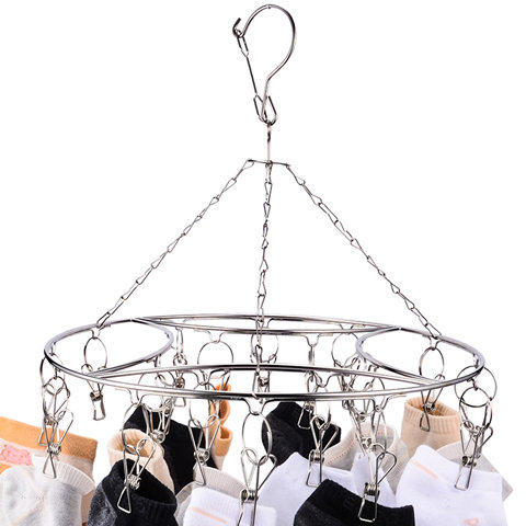 20夹加大夹加粗圆型不锈钢袜架袜夹多夹子晾晒架衣架衣夹内衣内裤,收纳整理,小型晾晒架,淘宝优惠券,粉丝福利购,淘宝优惠卷