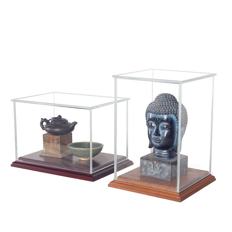 超白水晶玻璃罩摆件透明防尘罩佛像工艺品展示罩展馆收藏展柜底座