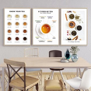 茶文化装饰画茶室背景墙画餐厅壁画现代简约茶馆茶楼茶叶海报挂画