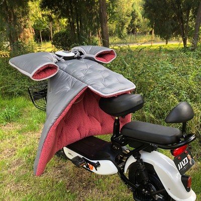 电动车冬季棉挡风被摩托龟车小型加厚加绒纯色保暖挡风罩分体防水