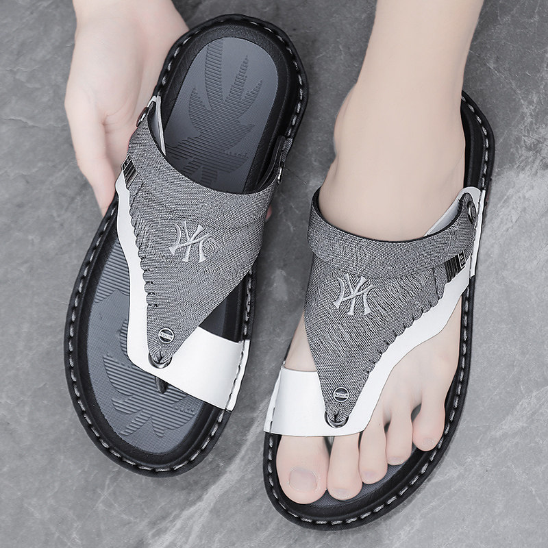 男士凉鞋开车两用2021新款夏季C防滑软底人字拖鞋潮流外穿凉拖防