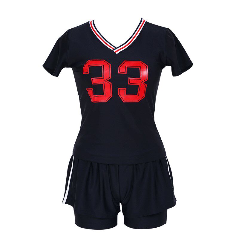 学生泳衣女分体保守式平角两件套装遮肚显瘦泡温泉小胸聚拢运动风