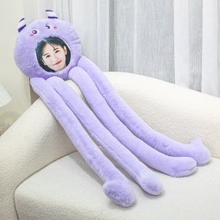 人偶娃娃章鱼玩偶睡觉人形抱枕diy定制人脸公仔印照片毛绒玩具女