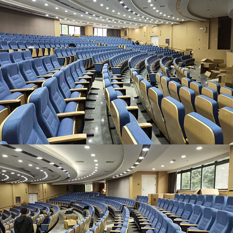 礼堂椅会议室排椅带桌板优质实木报告厅椅活动脚阶梯教室座椅