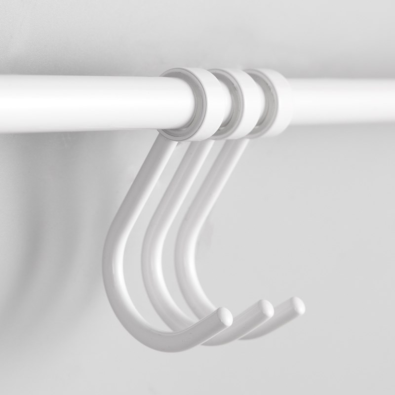 12mm白色烤漆厨房挂钩免打孔壁挂活动挂钩锅盖铲汤勺收纳置物架