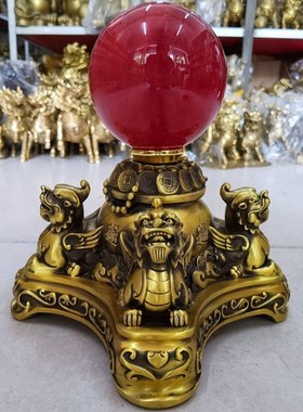 纯铜时来运转貔貅四方纳财家居装饰招财进宝店铺开业礼品桌面摆件