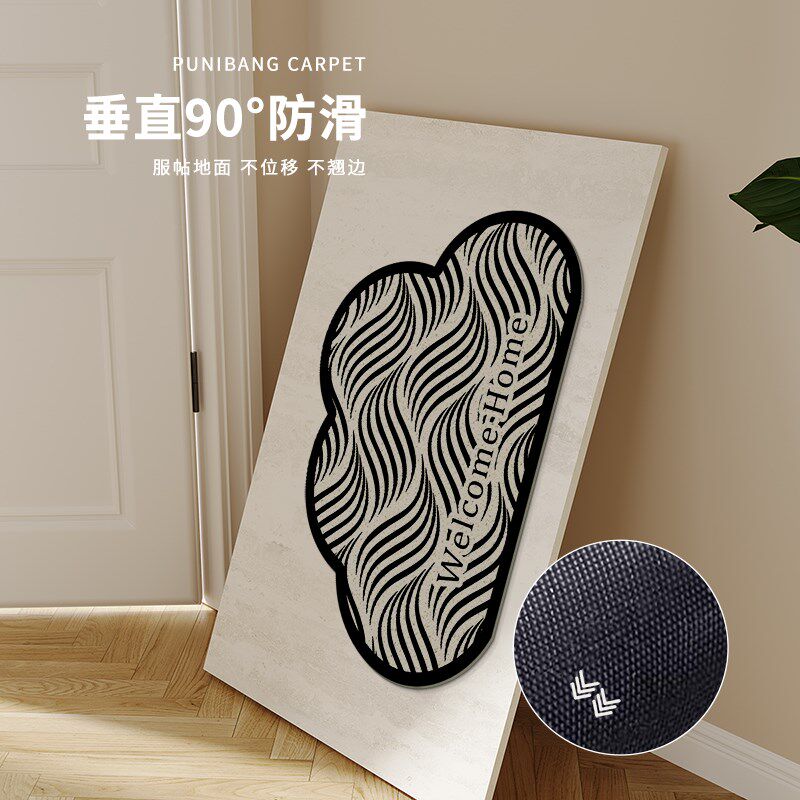 简约入户进门口地垫脚踩垫子丝圈除尘地毯家用防滑玄关可裁剪定制