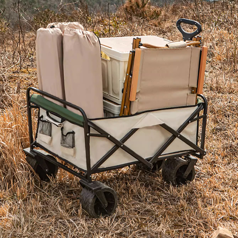 新疆包邮露营推车户外可折叠手推野餐车营地车野营拖车小推车拉车
