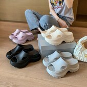 增高7cbm EVA百搭镂空露趾沙滩拖鞋 厚底踩屎感拖鞋 女不臭脚凉拖鞋