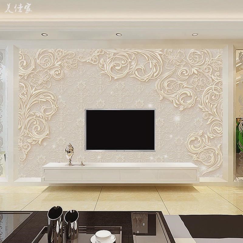 8d立体欧式电视背景墙壁纸墙纸现代简约影视墙布简单大气装饰壁画
