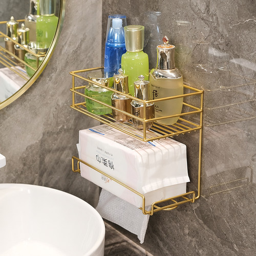 厨房卫生间墙上置物架免打孔卧室挂墙壁挂收纳架宿舍好物床头挂篮