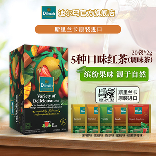 Dilmah迪尔玛斯里兰卡进口5种口味锡兰红茶20袋 独立锡纸包下午茶