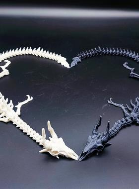 骸骨龙3D打印古骨龙鱼骨鱼缸摆件饰品景观造景手工艺茶道关节可动