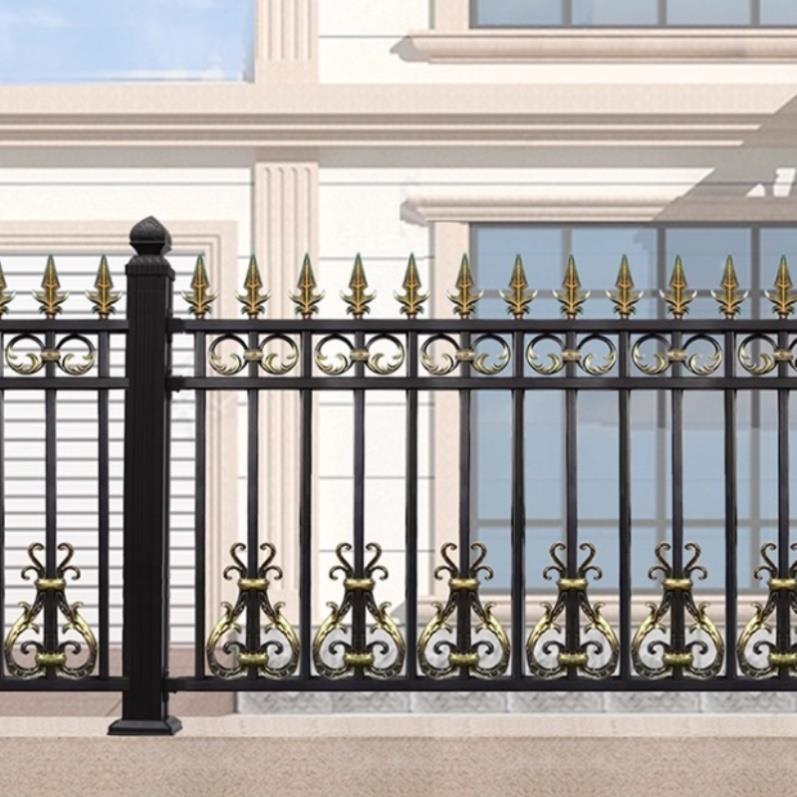 中式彷古铝合金阳台护栏铝艺别墅露台围栏木纹转印庭院围墙栅栏杆