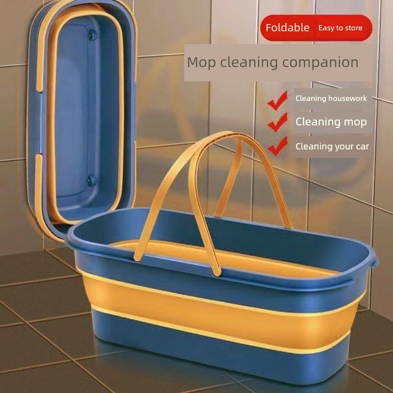 可折叠拖把桶方形洗拖把洗车拖把单桶大容量长方形洗拖把塑料背包