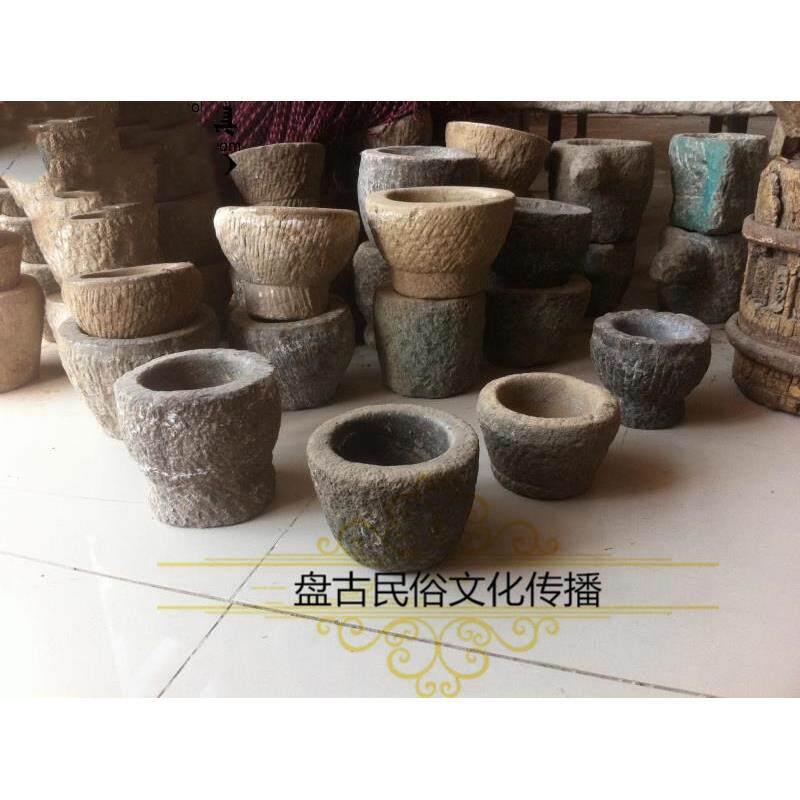 怀旧老石碗 老石臼创意性烟灰缸小青石花盆 石雕小石头槽子老物件