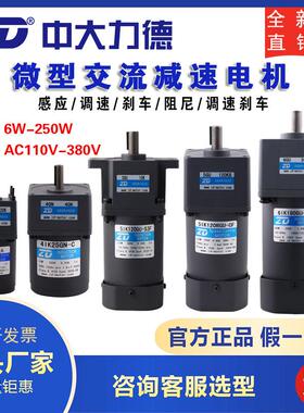 ZD中大电机6W15W25W40W60W90W120W200W交流减速感应调速煞车电机