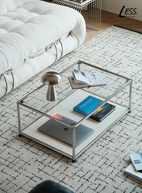 less living模块不锈钢茶几家用客厅茶桌现代简约设计师玻璃茶几