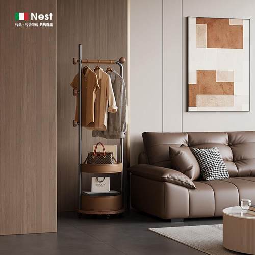 「招财进宝」意式轻奢高级不锈钢卧室落地衣帽架家用客厅挂衣架
