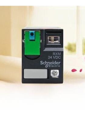 施耐德插入式中间继电器小型Rxm4Ab2Bd Dc24V四开四关
