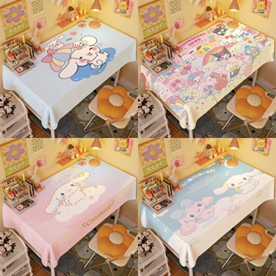 三丽鸥系列桌布可爱卡通家用桌垫长方形防尘布餐桌布茶几布梳妆台