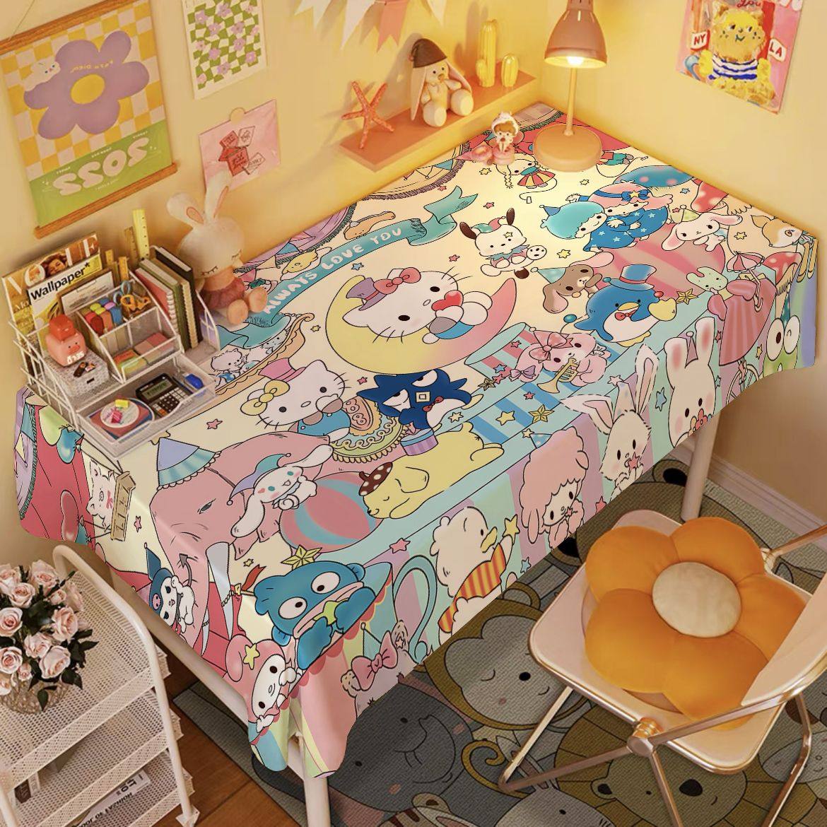 三丽鸥HelloKitty玉桂狗可爱少女心桌布卧室宿舍防尘布客厅茶几布,居家布艺,桌布,淘宝优惠券,粉丝福利购,淘宝优惠卷