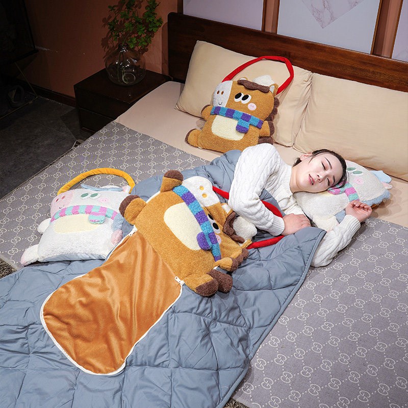 可爱办公室抱枕被子两用车载靠垫二合一