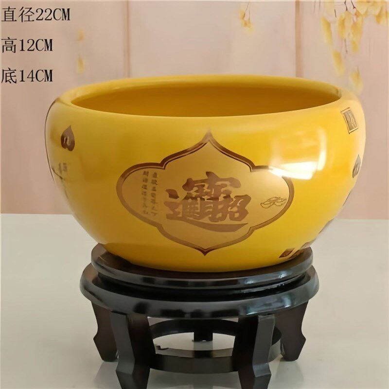 景德镇陶瓷聚宝盆摆件招财聚财客厅玄关中式装饰品风水摆件办公室