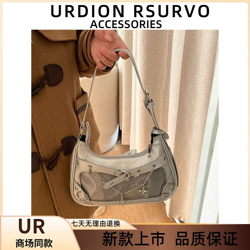 UR辣妹小食量中古手提包单肩斜挎包原创潮牛仔痛包日系女亚比包包